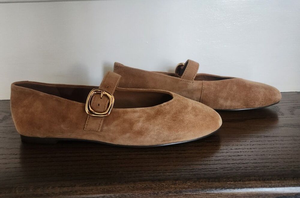 NEW Madewell The Remy Mary Jane Flats 100% Suede Dried Acorn Tan Brown 7 - Picture 2 of 10